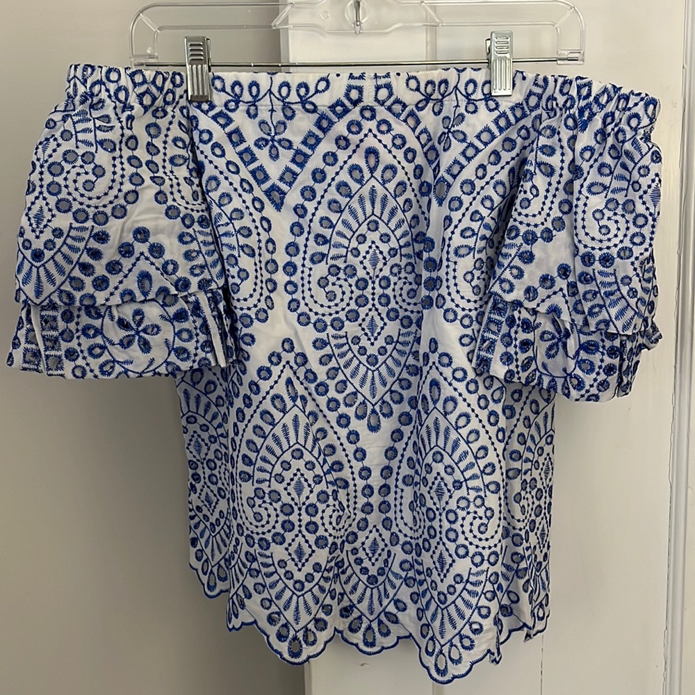 Lilly Pulitzer Off the Shoulder Eyelet Top XS